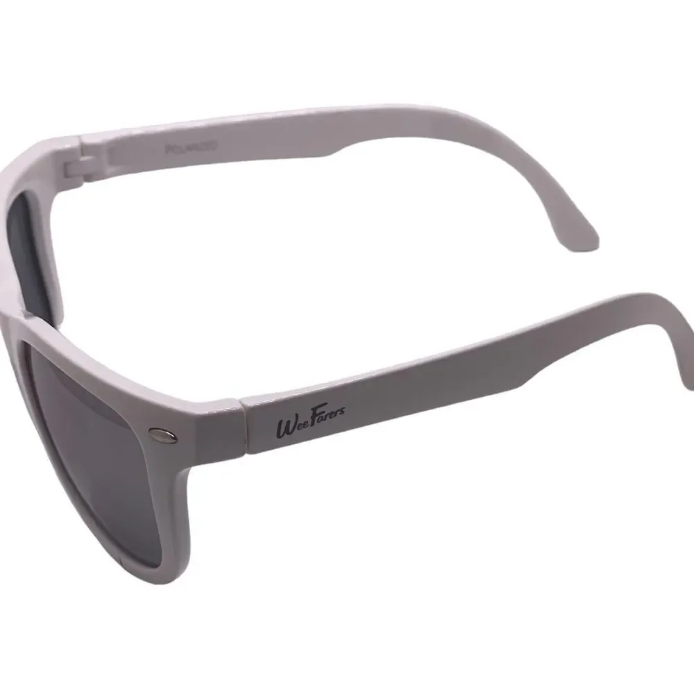Wee Farers White Polarized Sunglasses with Mirrored Pink Lens